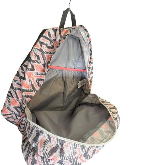 Trans By JanSport Backpack Pink Black Ikat Print School Laptop Pocket Bag - Picture 7 of 10